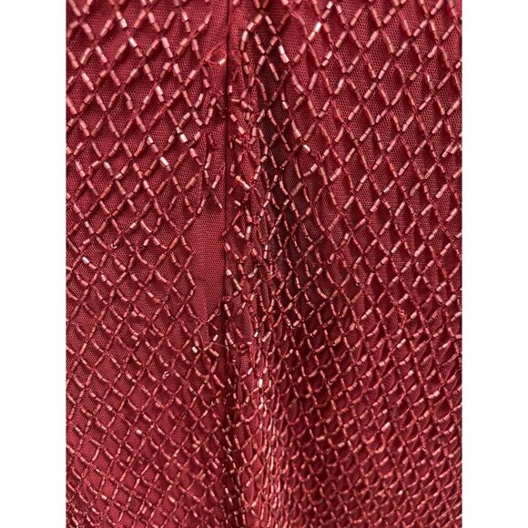 Mac Duggal Beaded Sleeveless Burgundy Formal Midi Dress  Size 8 NWT - Picture 11 of 11